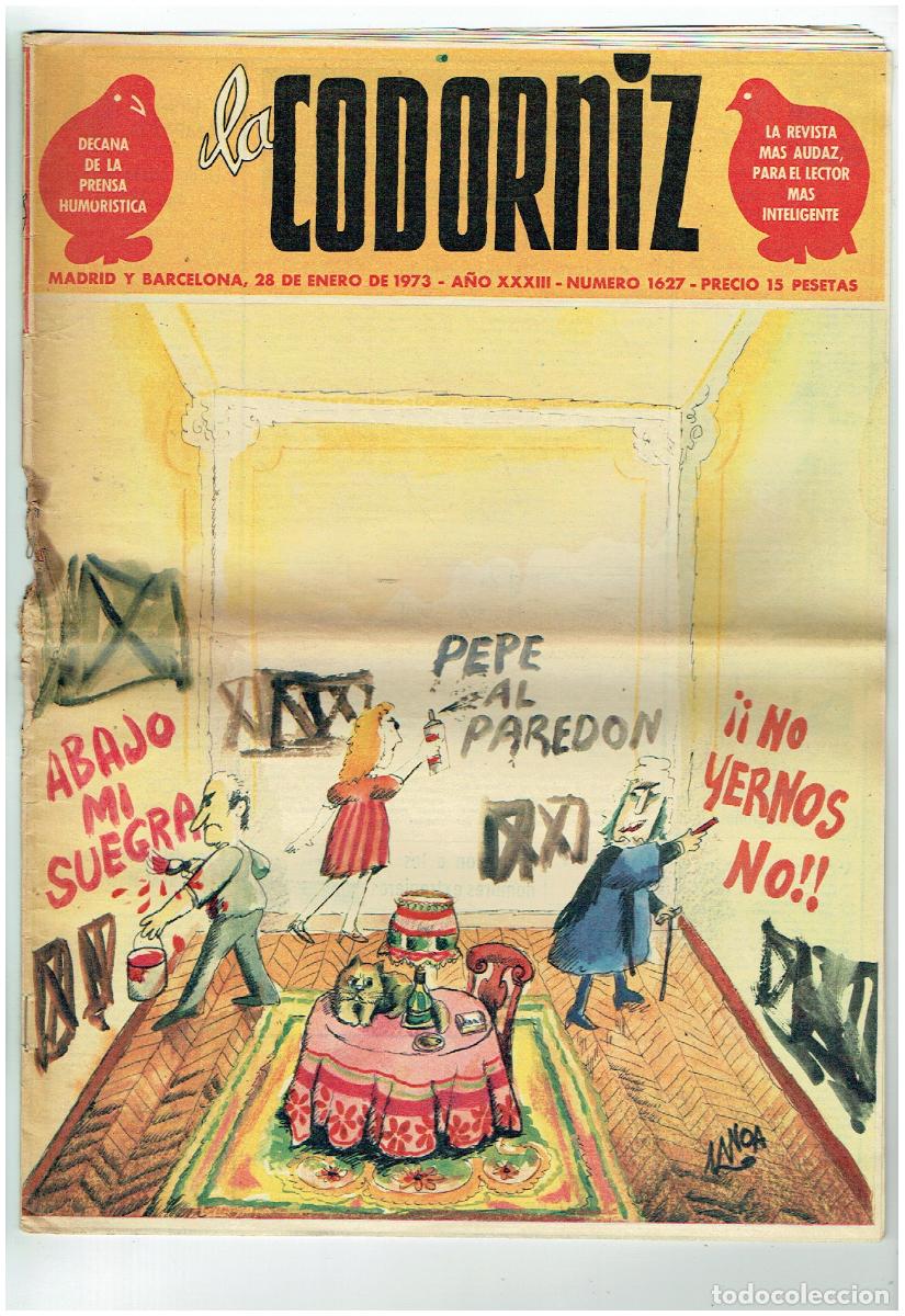Coleccionismo de Revistas y Peri&oacute;dicos: LA CODORNIZ. N&ordm; 1627. 28 ENERO 1973. (B/41.2)