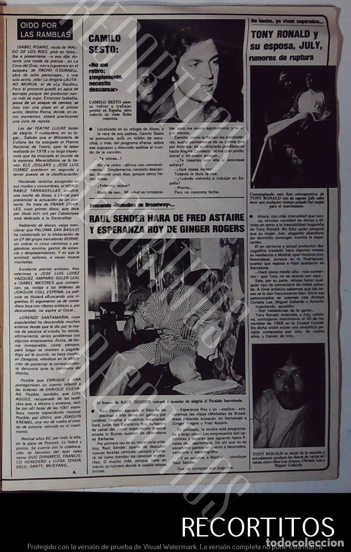 Coleccionismo de Revistas y Peri&oacute;dicos: raul sender tony ronald camilo sesto