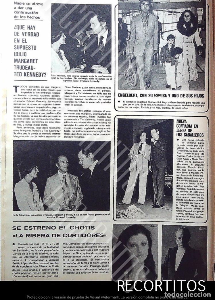 Coleccionismo de Revistas y Peri&oacute;dicos: TED KENNEDY TRUDEAU ENELBERT HUMPERDINK MANOLO ESCOBAR JEREZ DE LOS CABALLEROS