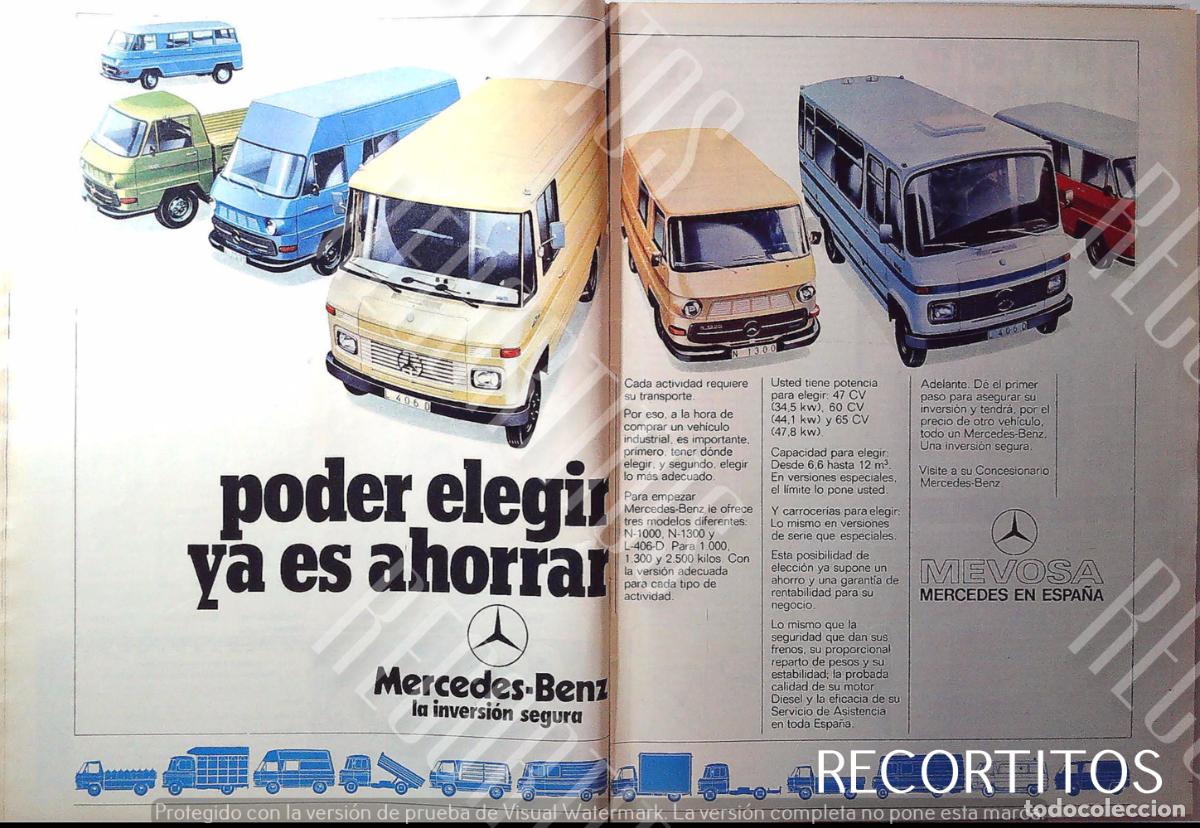 Coleccionismo de revistas y peri&oacute;dicos: MERCEDES BENZ ANUNCIO PUBLICIDAD FURGONES FURGONETAS