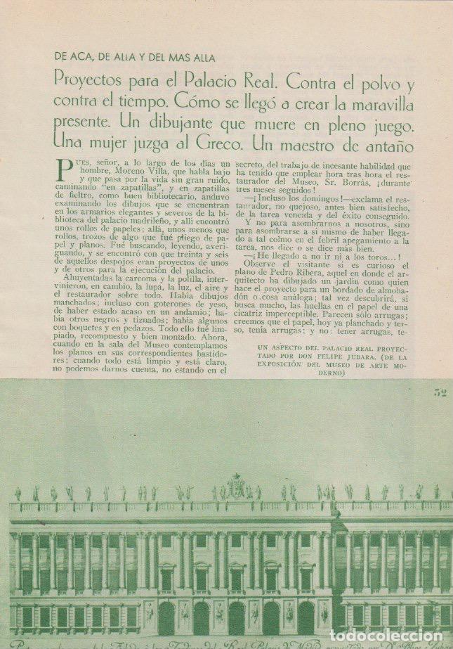 Collezionismo di Riviste e Giornali: * ARTE *Proyectos para el palacio Real; Paul Iribe; El Greco; Vermeer de Delft; Castrogil - 1935