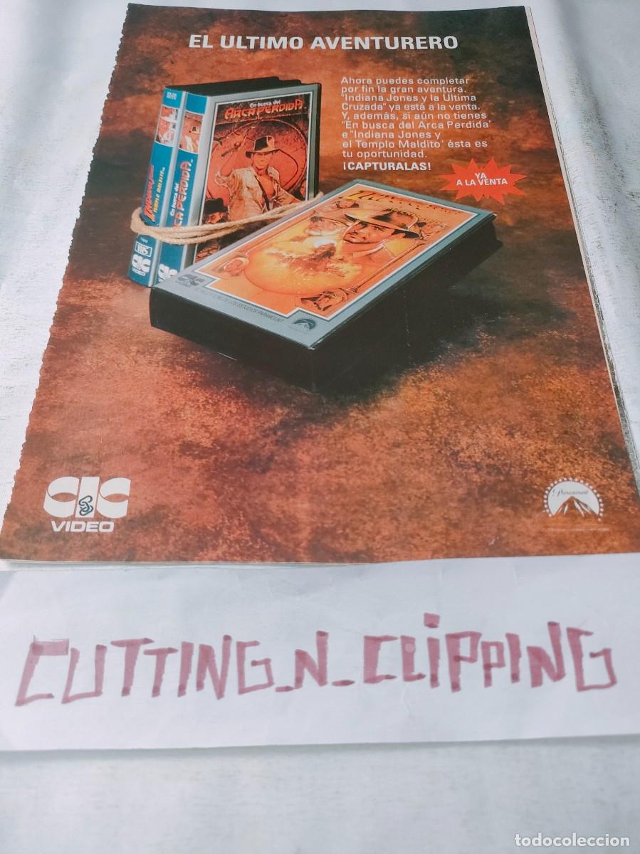Coleccionismo de Revistas y Peri&oacute;dicos: Clipping INDIANA JONES PUBLICIDAD
