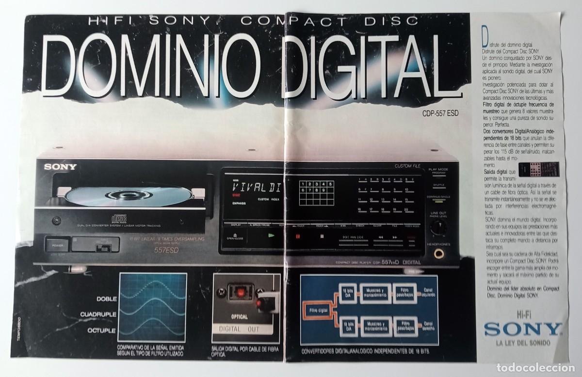 Colecionismo de Revistas e Jornais: REPRODUCTOR COMPACT DISC SONY DIGITAL ANUNCIO PUBLICITARIO