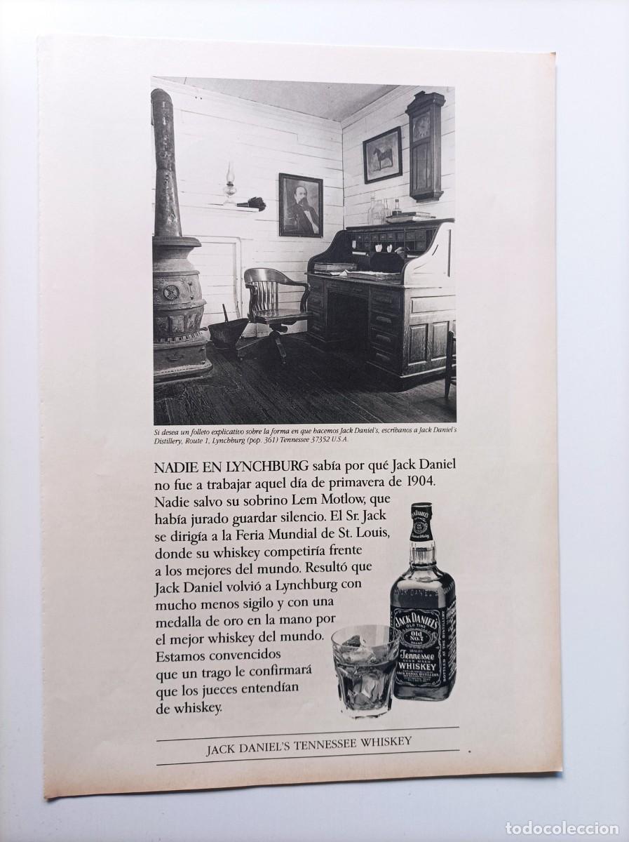 Colecionismo de Revistas e Jornais: JACK DANNIEL&acute;S TENNESSEE WHISKEY ANUNCIO PUBLICITARIO BEBIDAS