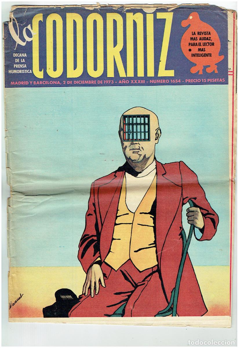 Coleccionismo de Revistas y Peri&oacute;dicos: LA CODORNIZ. N&ordm; 1654. 18 NOVIEMBRE 1973. (B/41.2)