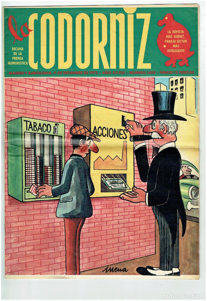 Coleccionismo de Revistas y Peri&oacute;dicos: LA CODORNIZ. N&ordm; 1655. 9 DICIEMBRE 1973. (B/41.2)
