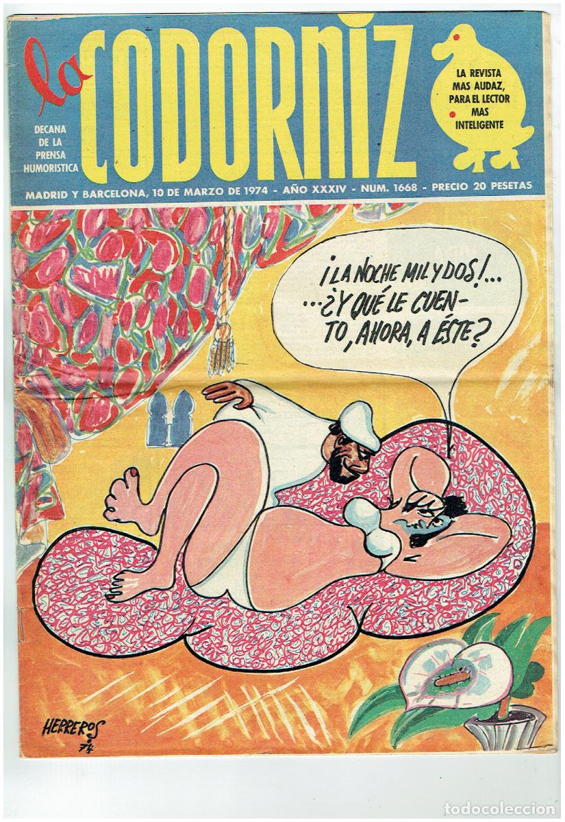 Coleccionismo de Revistas y Peri&oacute;dicos: LA CODORNIZ. N&ordm; 1668. 10 MARZO 1974. (B/41.2)