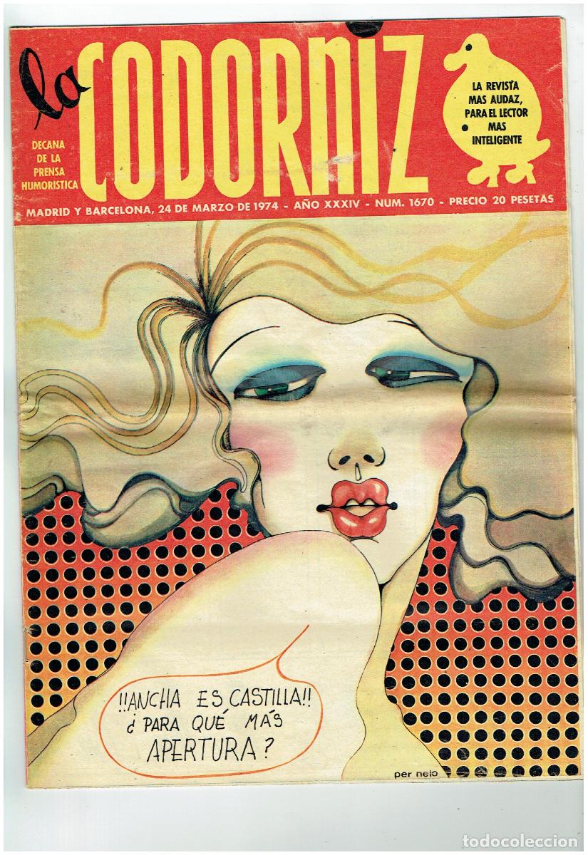 Coleccionismo de Revistas y Peri&oacute;dicos: LA CODORNIZ. N&ordm; 1670. 24 MARZO 1974. (B/41.2)