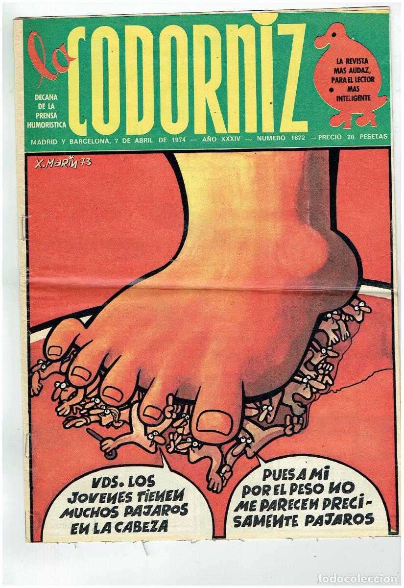 Coleccionismo de Revistas y Peri&oacute;dicos: LA CODORNIZ. N&ordm; 1672. 7 ABRIL 1974. (B/41.2)