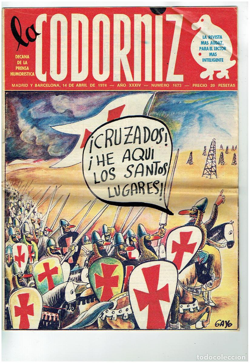 Coleccionismo de Revistas y Peri&oacute;dicos: LA CODORNIZ. N&ordm; 1673. 14 ABRIL 1974. (B/41.2)