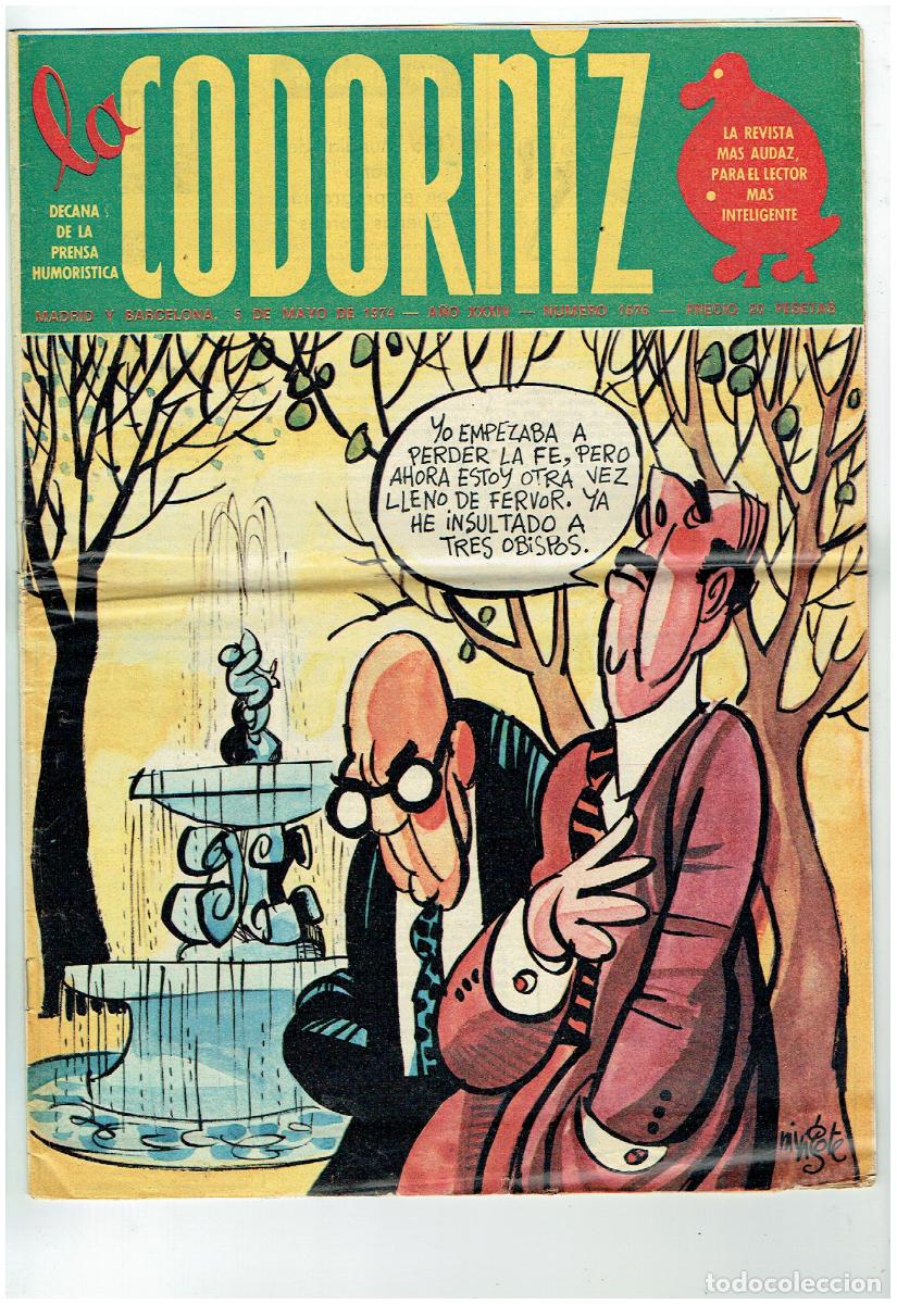 Coleccionismo de Revistas y Peri&oacute;dicos: LA CODORNIZ. N&ordm; 1676. 5 MAYO 1974. (B/41.2)
