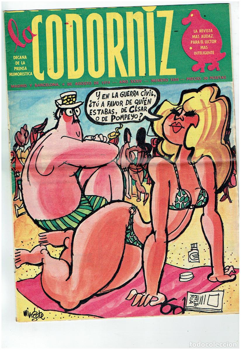 Coleccionismo de Revistas y Peri&oacute;dicos: LA CODORNIZ. N&ordm; 1689. 4 AGOSTO 1974. (B/41.2)
