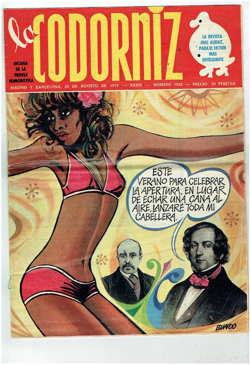 Coleccionismo de Revistas y Peri&oacute;dicos: LA CODORNIZ. N&ordm; 1692. 25 AGOSTO 1974. (B/41.2)