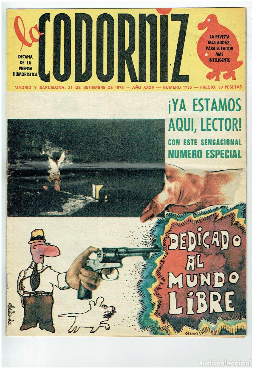 Coleccionismo de Revistas y Peri&oacute;dicos: LA CODORNIZ. N&ordm; 1735. 21 SEPTIEMBRE 1975. (B/41.2)