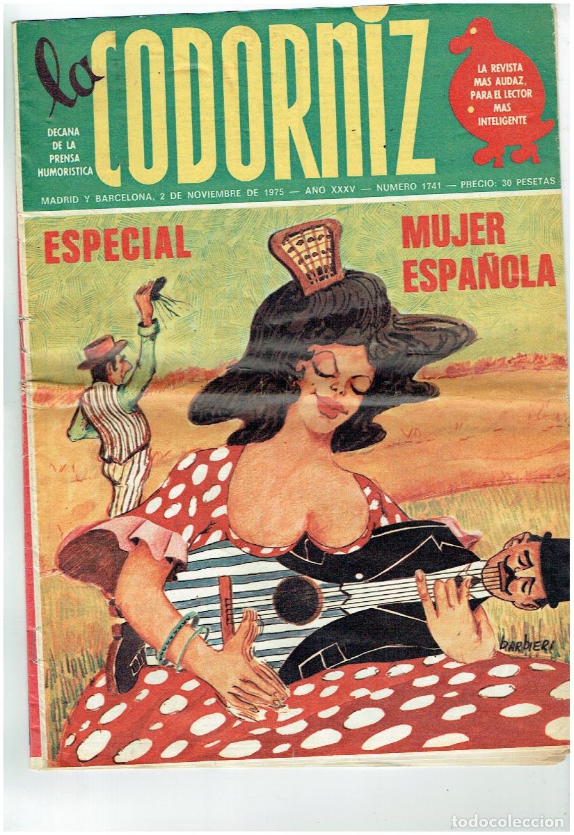 Coleccionismo de Revistas y Peri&oacute;dicos: LA CODORNIZ. N&ordm; 1741. ESPECIAL MUJER ESPA&Ntilde;OLA. 2 NOVIEMBRE 1975. (B/41.2)