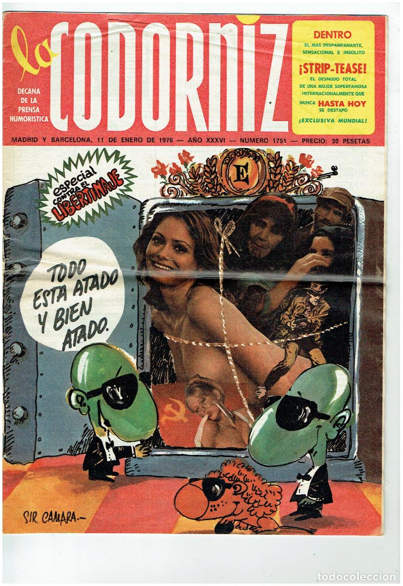 Coleccionismo de Revistas y Peri&oacute;dicos: LA CODORNIZ. N&ordm; 1751. ESPECIAL: CONTRA EL LIBERTINAJE. 11 ENERO 1976. (B/41.2)