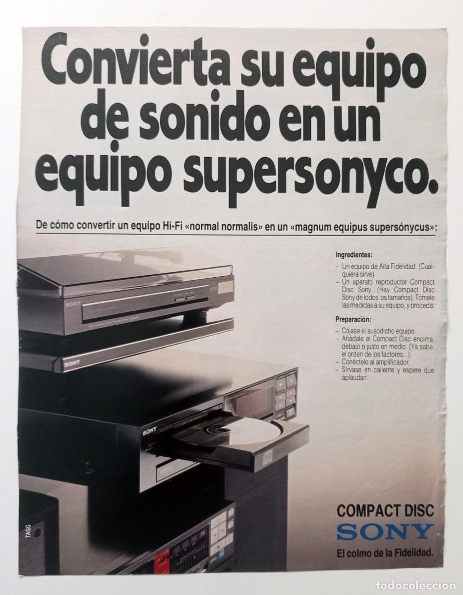Sammeln von Zeitschriften und Zeitungen: REPRODUCTOR COMPACT DISC SONY DIGITAL ANUNCIO PUBLICITARIO