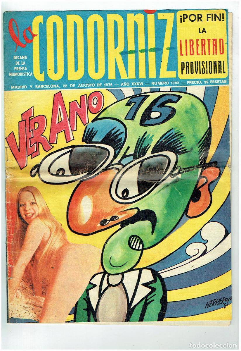 Coleccionismo de Revistas y Peri&oacute;dicos: LA CODORNIZ. N&ordm; 1783. VERANO&acute;76. 22 AGOSTO 1976. (B/41.2)