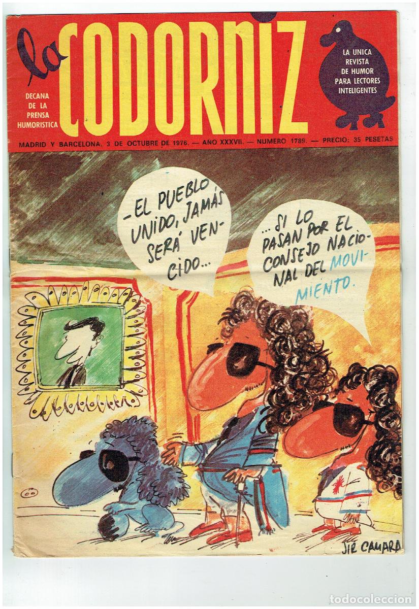 Coleccionismo de Revistas y Peri&oacute;dicos: LA CODORNIZ. N&ordm; 1789, 3 OCTUBRE 1976. (B/41.2)