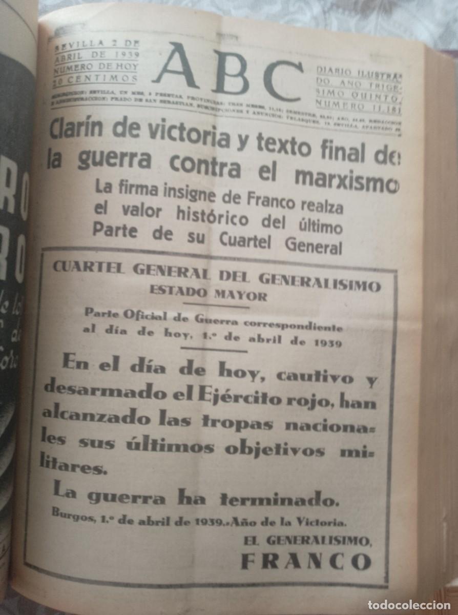 Coleccionismo de Revistas y Peri&oacute;dicos: ABC Sevilla 1936 (Octubre, Noviembre y Diciembre) ABC Sevilla 1939 (Marzo y Abril)