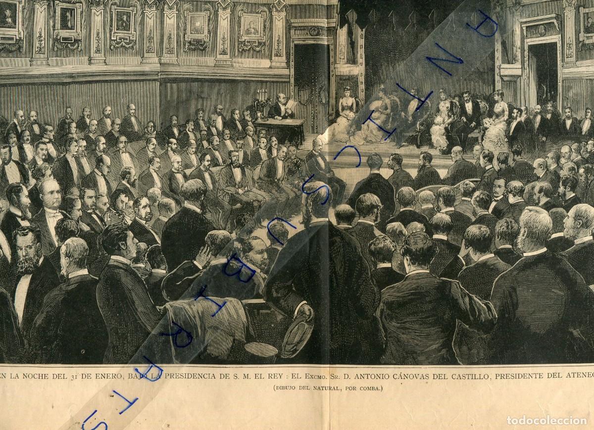 Collection Magazines and Newspapers: REVISTA A&Ntilde;O 1884 INAUGURACION DEL ATENEO DE MADRID CANOVAS DEL CASTILLO PUERTA DE VISAGRA TOLEDO