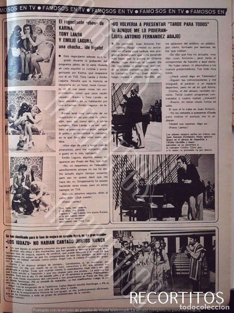Coleccionismo de Revistas y Peri&oacute;dicos: KARINA TONY LANDA EMILIO LAGUNA LOS IGUAZU JUAN CECILIA ROCIO JURADO CARLOS LEMOS ALFONSO DEL REAL F