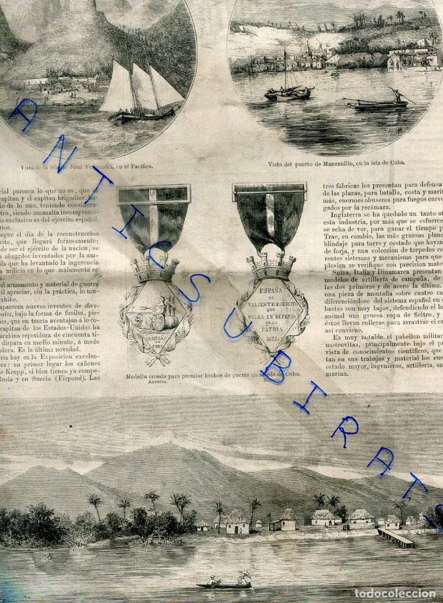 Collezionismo di Riviste e Giornali: REVISTA A&Ntilde;O 1873 TERCERA GUERRA CARLISTA MISA EN VITORIA CON MORIONES POBLET MEDALLAS GUERRA DE CUBA