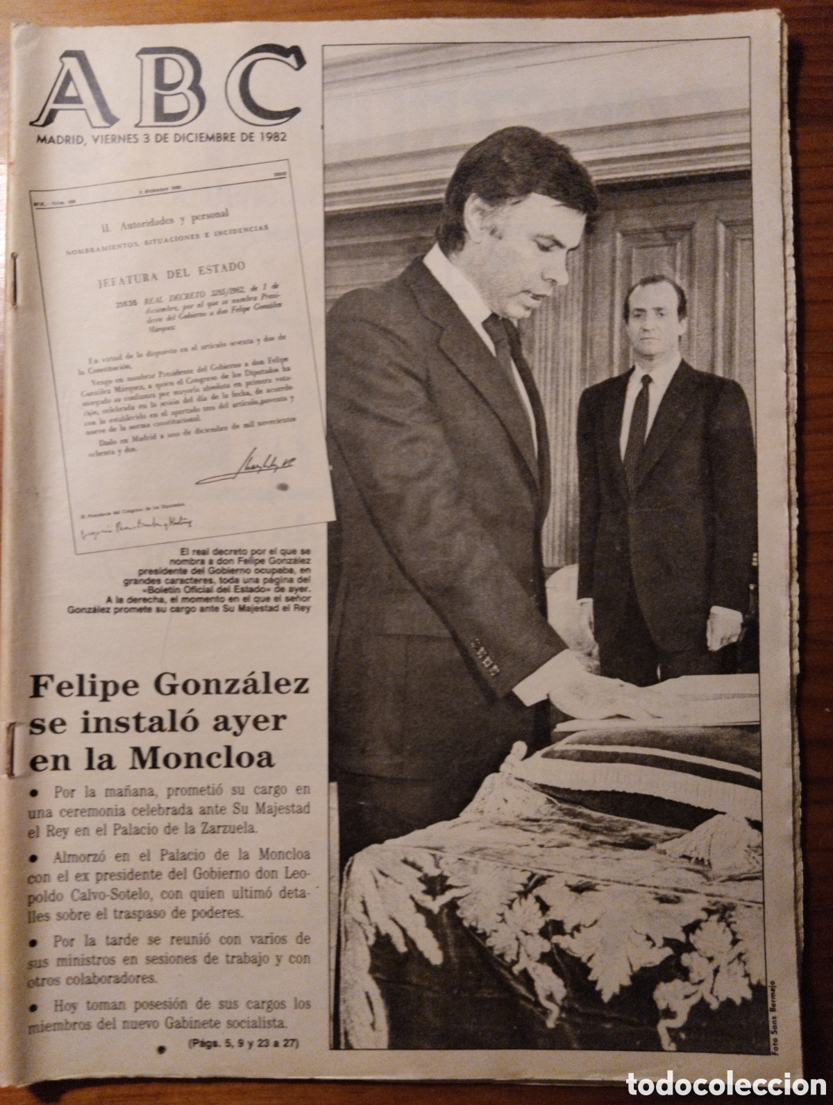 Coleccionismo de Revistas y Peri&oacute;dicos: ABC, viernes 3 de diciembre de 1982