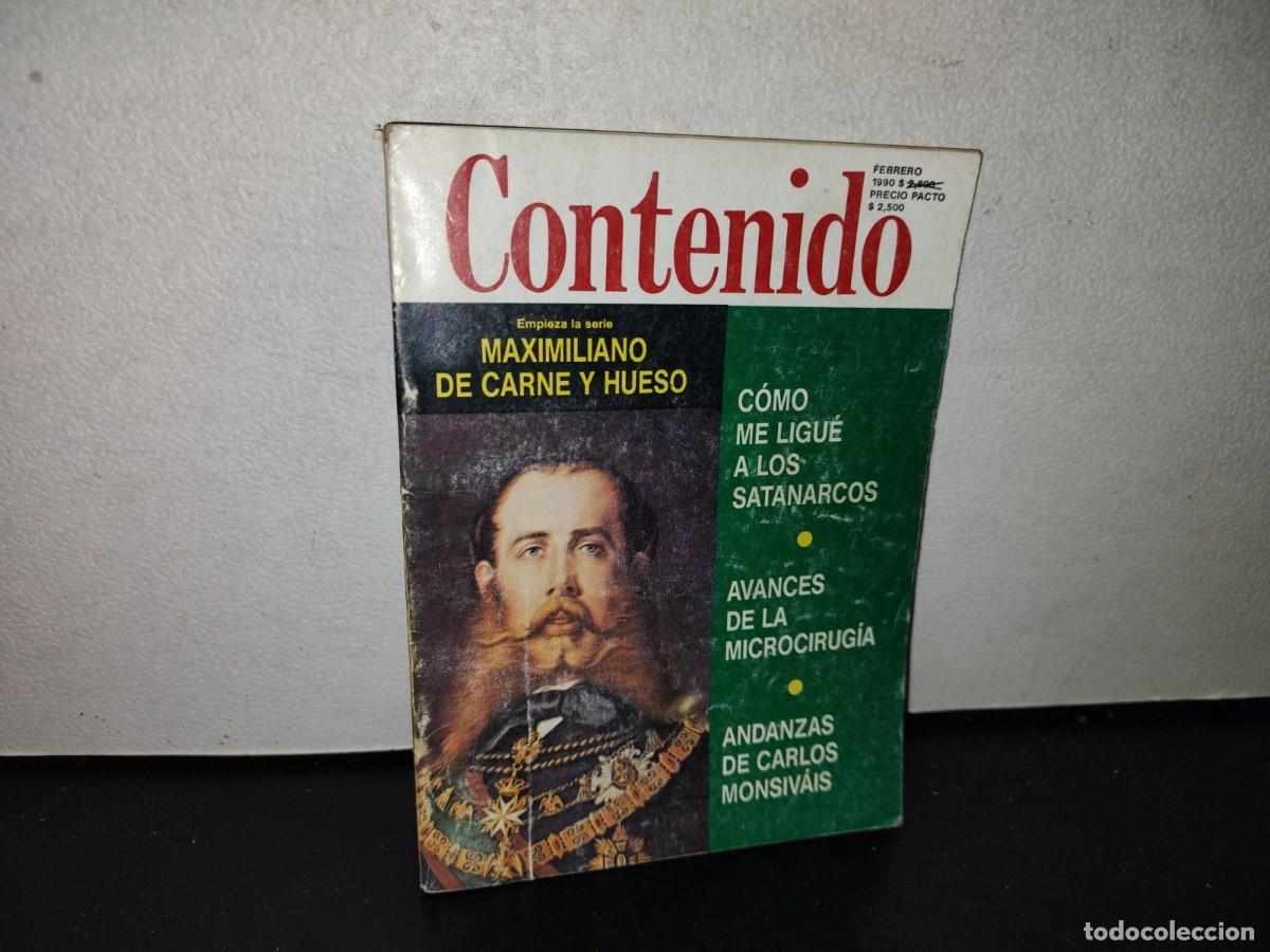 Collezionismo di Riviste e Giornali: 106- REVISTA CONTENIDO. MAXIMILIANO DE CARNE Y HUESO, C&Oacute;MO ME LIGU&Eacute; A LOS SATANARCOS - FEBRERO 1990