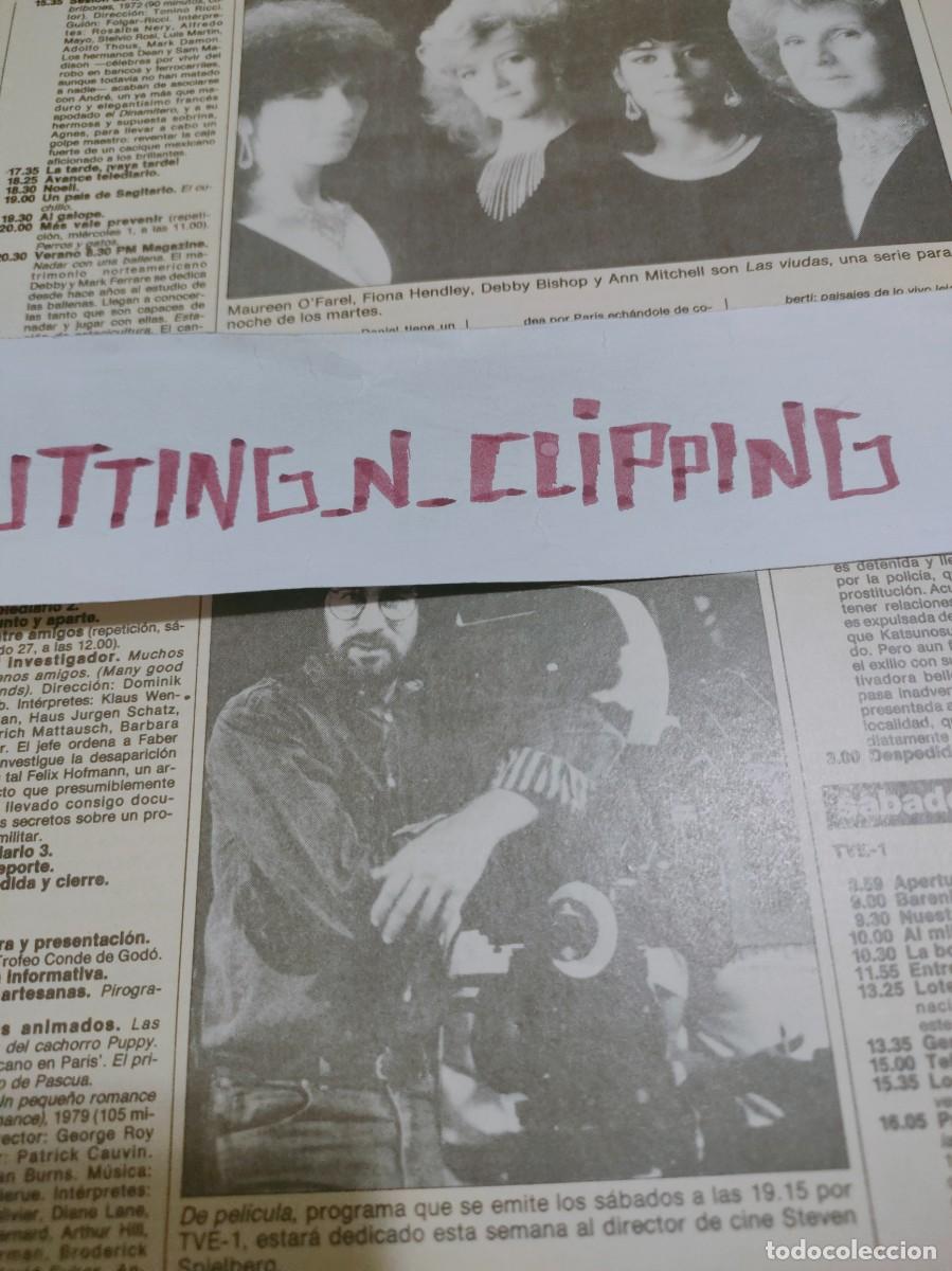 Sammeln von Zeitschriften und Zeitungen: Clipping PS862109 PROGRAMACION TV LAS VIUDAS, STEVEN SPIELBERG