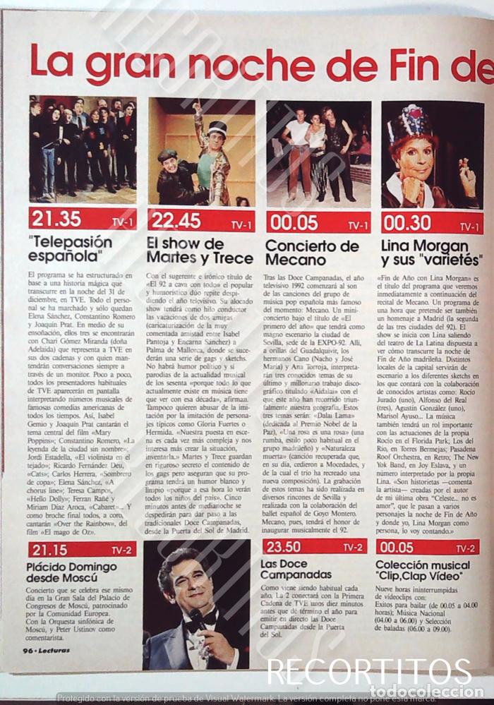 Coleccionismo de Revistas y Peri&oacute;dicos: PLACIDO DOMINGO LINA MORGAN MECANO MARTES Y 13