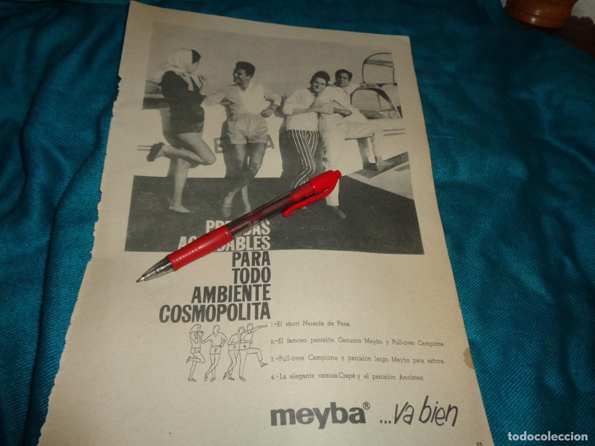 Collezionismo di Riviste e Giornali: RECORTE : PUBLICIDAD : PRENDAS MEYBA .MUJER, JULIO 1960