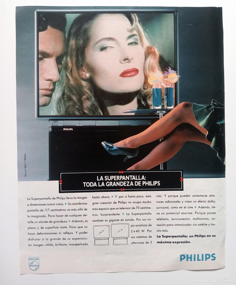 Collection Magazines and Newspapers: COLECCIONISMO PAPEL PUBLICIDAD: TELEVISI&Oacute;N SUPERPANTALLA PHILIPS (A&Ntilde;OS 90)