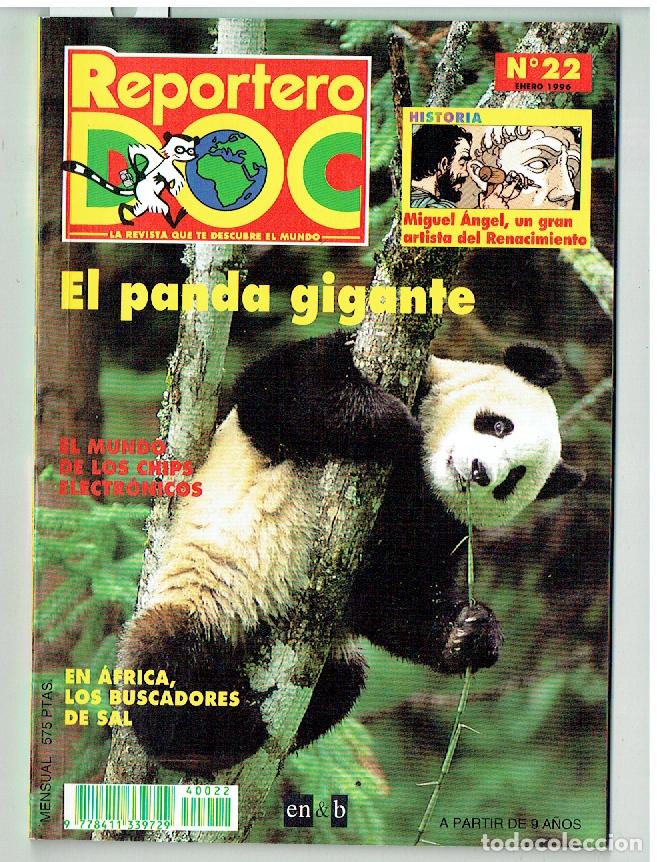 Coleccionismo de Revistas y Peri&oacute;dicos: REPORTERO DOC. N&ordm; 22. EL PANDA GIGANTE/ MIGUEL &Aacute;NGEL, ARTISTA RENACIMIENTO/ ENERO 1996. (B/41.2)