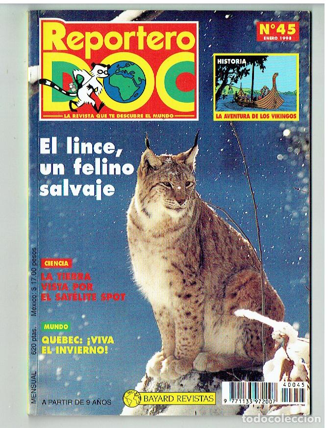 Coleccionismo de revistas y peri&oacute;dicos: REPORTERO DOC. N&ordm; 45. EL LINCE / LOS VIKINGOS / QUEBEC: &iexcl;VIVA EL INVIERNO!. ENERO 1998. (B/41.2)
