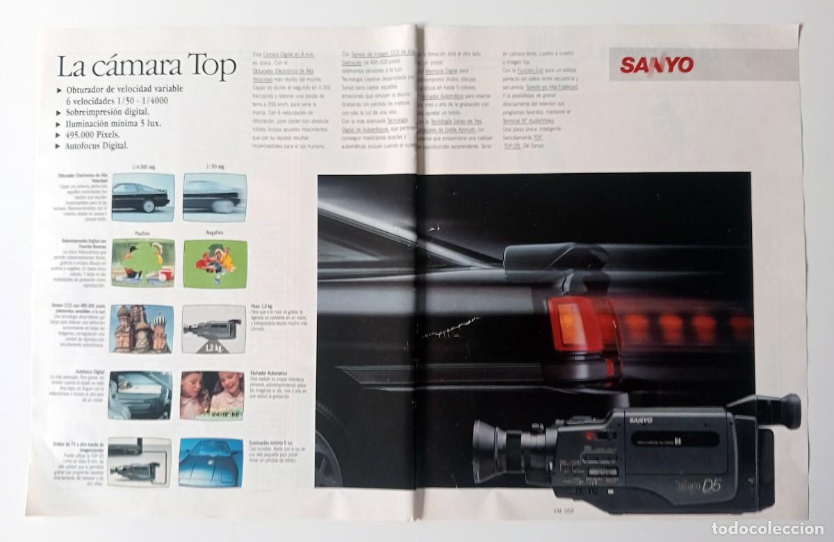 Coleccionismo de revistas y peri&oacute;dicos: COLECCIONISMO PAPEL PUBLICIDAD: DOBLE P&Aacute;GINA VIDEO C&Aacute;MARA SANYO 8 mm