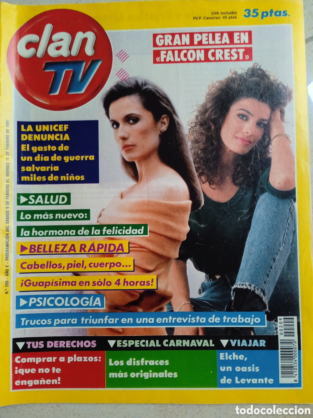 Coleccionismo de Revistas y Peri&oacute;dicos: Clan TV n&deg; 209 Ana Alicia de Falcon Crest