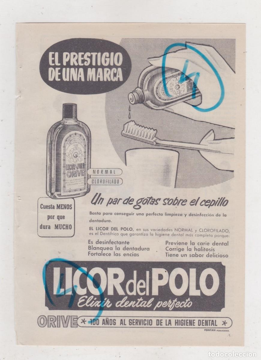 Colecionismo de Revistas e Jornais: PUBLICIDAD 1954. ANUNCIO ELIXIR DENTAL LICOR DEL POLO. ORIVE