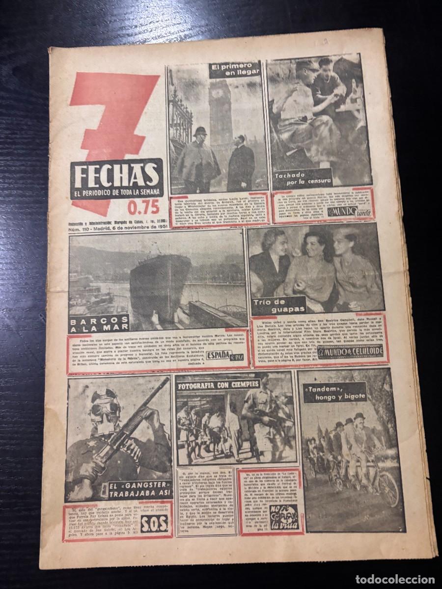 Collection Magazines and Newspapers: PERIODICO 7 FLECHAS. N&ordm; 110. 6 NOVIEMBRE 1951. LA AGITACION DEL MUNDO ARABE HA LLEGADO A CASABLANCA