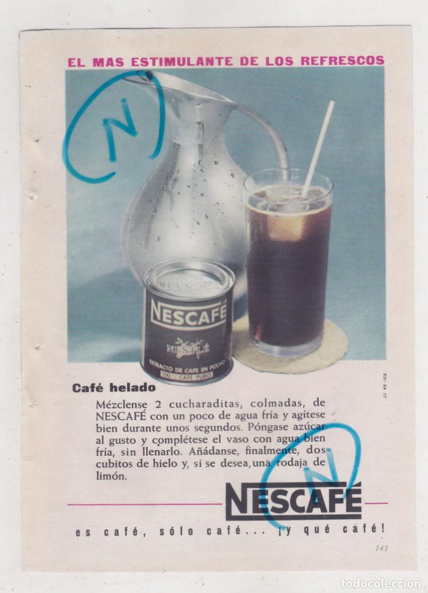 Coleccionismo de revistas y peri&oacute;dicos: PUBLICIDAD 1958. ANUNCIO NESCAFE + BRONCEADOR SPRAY-TAN (REVERSO)