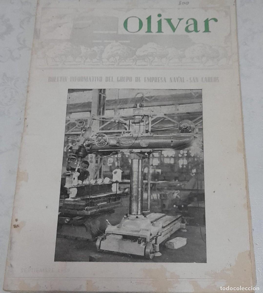 Coleccionismo de revistas y peri&oacute;dicos: OLIVAR, BOLET&Iacute;N INFORMATIVO DEL GRUPO EMPRESA NAVAL SAN CARLOS, SEPTIEMBRE DE 1959