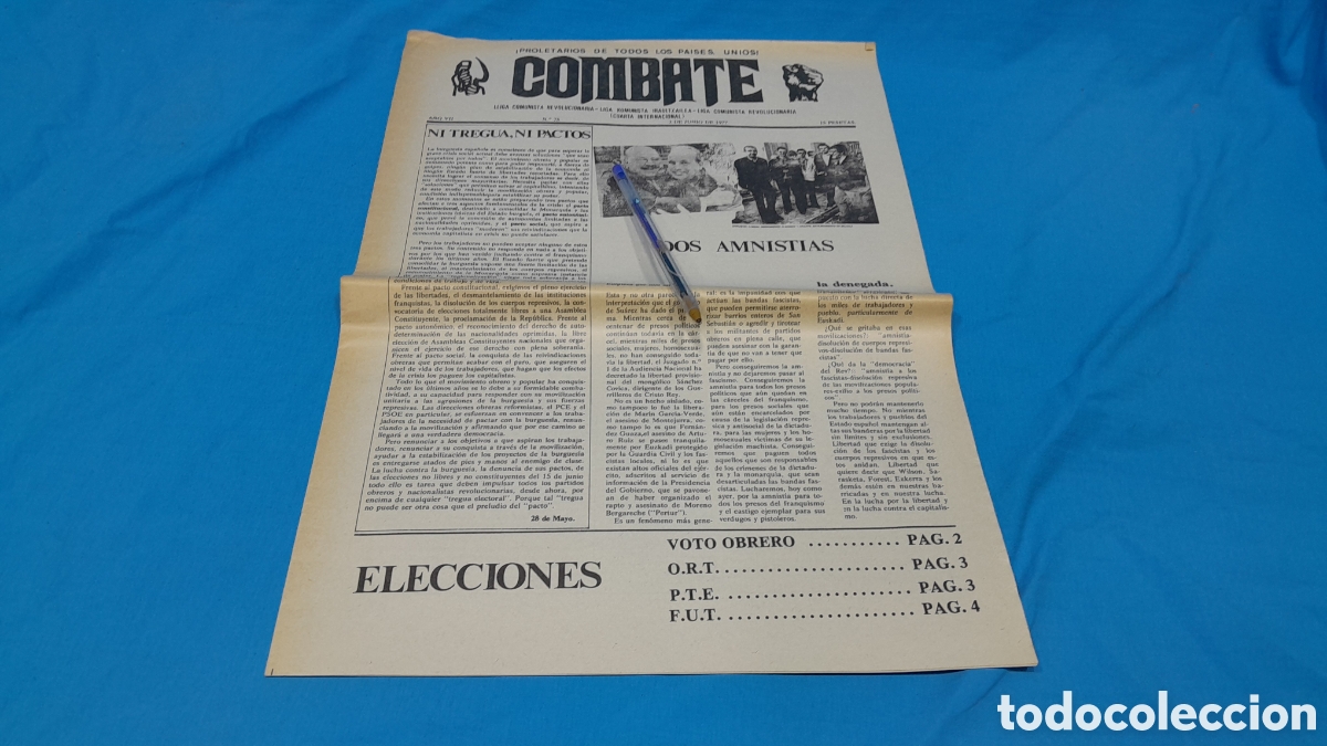 Coleccionismo de revistas y peri&oacute;dicos: REVISTA COMBATE, N&Uacute;MERO 75 - NI TREGUA, NI PACTOS, JUNIO 1977 LIGA COMUNISTA REVOLUCIONARIA LCR
