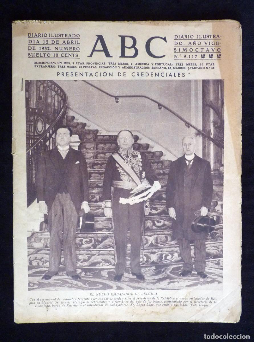 Coleccionismo de Revistas y Peri&oacute;dicos: DIARIO ABC. 12 ABRIL 1932. II REP&Uacute;BLICA. INCIDENTES FACULTAD MEDICINA. ATENTADO GRANADA. GONZ&Aacute;LEZ-RU