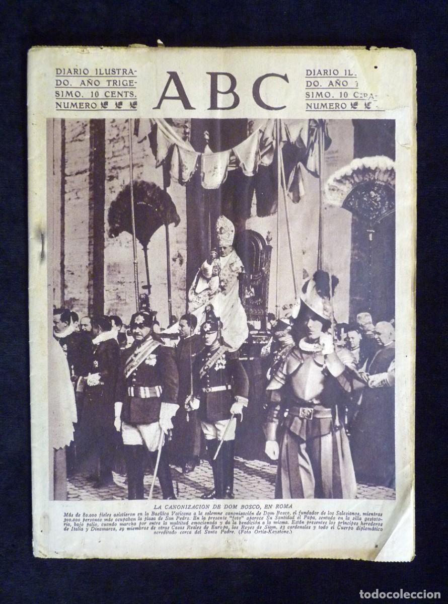 Coleccionismo de Revistas y Peri&oacute;dicos: DIARIO ABC. 6 ABRIL 1934. II REP&Uacute;BLICA. CANONIZACI&Oacute;N DE DOM BOSCO. PINTOR CUENCA MU&Ntilde;OZ. FIESTAS MURC