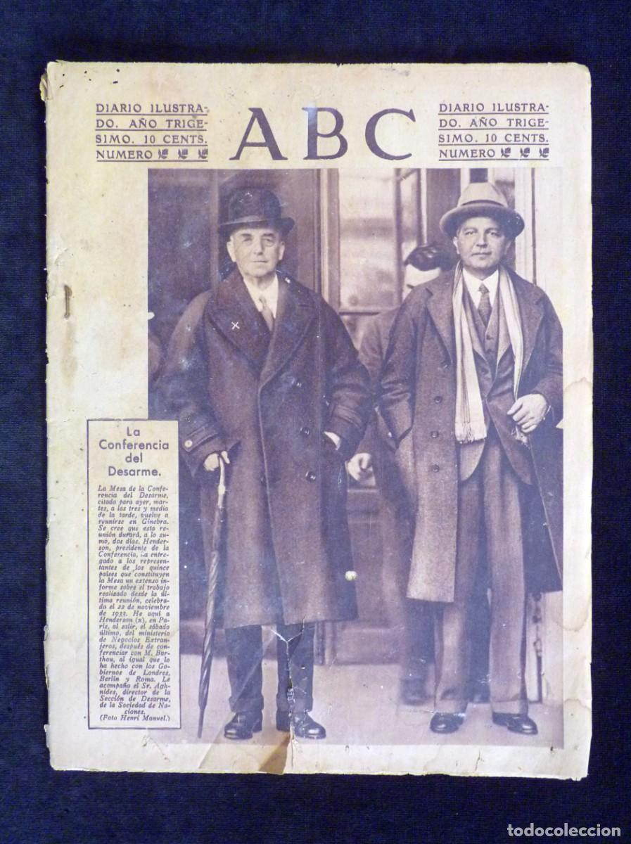 Coleccionismo de Revistas y Peri&oacute;dicos: DIARIO ABC. 11 ABRIL 1934. II REP&Uacute;BLICA. CONFERENCIA DESARME. IFNI. CINE, EL BURLADOR DE SEVILLA