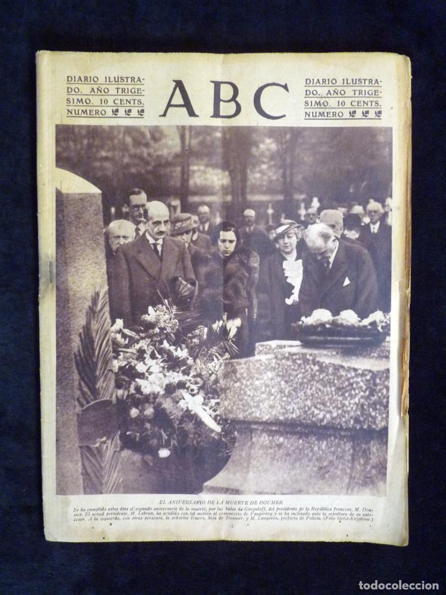Coleccionismo de Revistas y Peri&oacute;dicos: DIARIO ABC. 11 MAYO 1934. II REP&Uacute;BLICA. ANIVERSARIO MUERTE DOUMER- CALVO SOTELO. BOXEO, SCHMELING