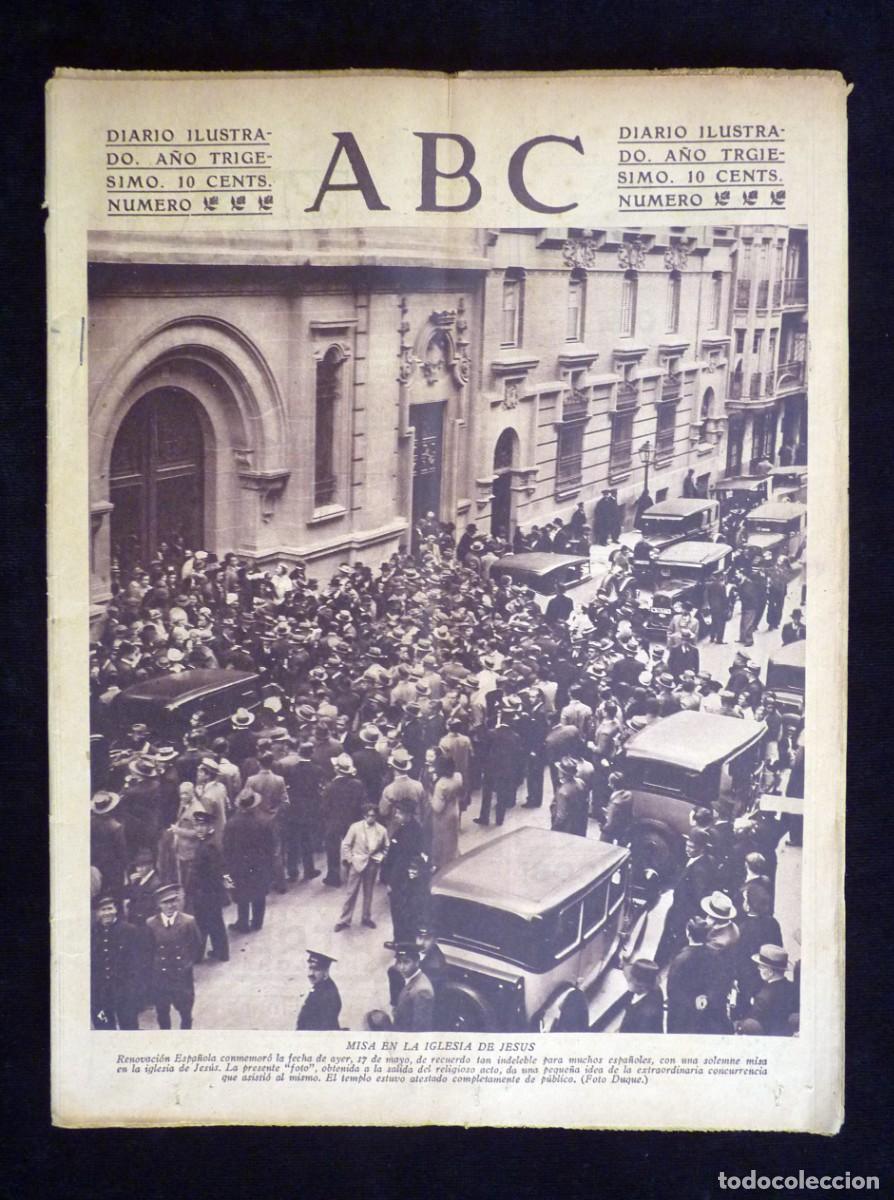 Coleccionismo de Revistas y Peri&oacute;dicos: DIARIO ABC. 18 MAYO 1934. II REP&Uacute;BLICA. MISA IGLESIA JESUS RENOVACI&Oacute;N ESPA&Ntilde;OLA. HEMEROTECA MUNICIPAL