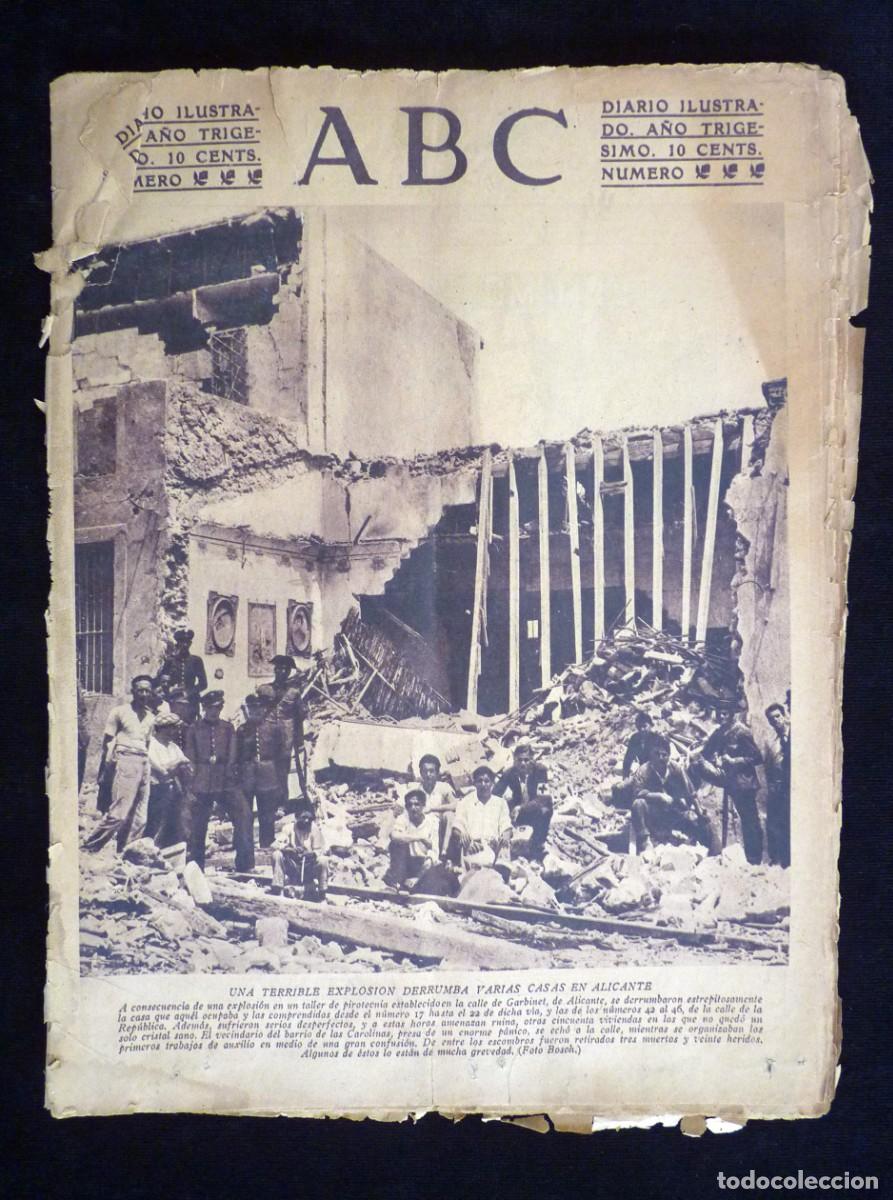 Coleccionismo de Revistas y Peri&oacute;dicos: DIARIO ABC. 29 MAYO 1934. II REP&Uacute;BLICA. EXPLOSI&Oacute;N ALICANTE. EXPO NACIONAL BELLAS ARTES. CASAS VIEJAS