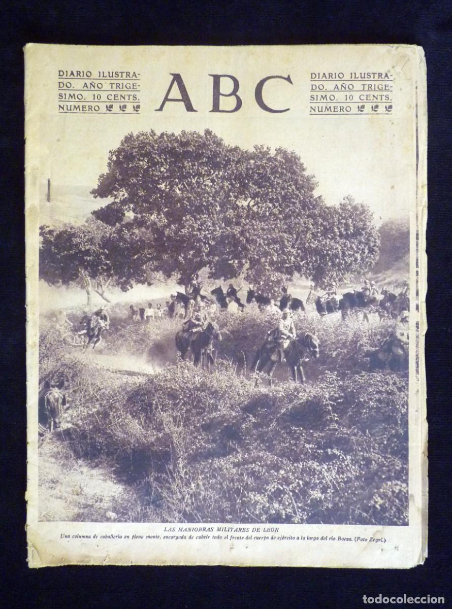Coleccionismo de Revistas y Peri&oacute;dicos: DIARIO ABC. 28 SEPTIEMBRE 1934. II REP&Uacute;BLICA. MANIOBRAS MILITARES LEON. PALACIO OBISPAL MALAGA. VEND