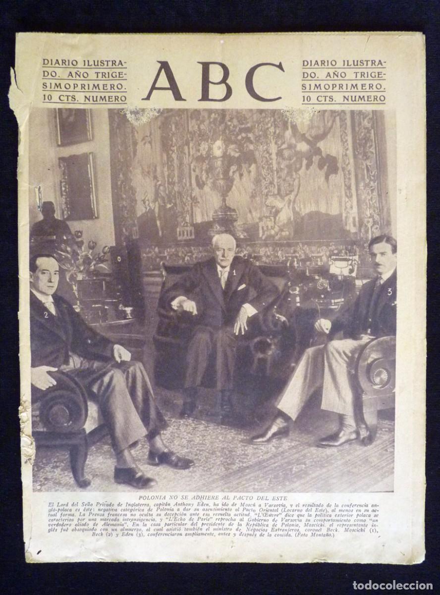 Coleccionismo de Revistas y Peri&oacute;dicos: DIARIO ABC. 8 ABRIL 1935. II REP&Uacute;BLICA. SEMANA SANTA SEVILLA. FUTBOL EN CHAMART&Iacute;N. TOROS